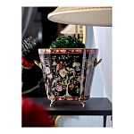 Кашпо из фарфора черная с цветочной росписью и бронзовой стрекозой Spring Garden варинант исполнения - 4 | Loft Concept в Красноярске