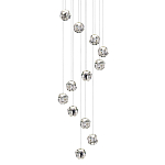 Люстра каскадня с 12-ю прозрачными шарообразными плафонами Bubbles Bocci варинант исполнения - 1 | Loft Concept в Красноярске