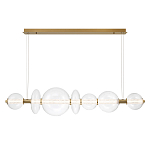 Подвесной светильник линейный с прозрачными стеклянными шарами разного диаметра Eurofase варинант исполнения - 11 | Loft Concept в Красноярске