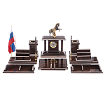 Настольный письменный набор из природного камня обсидиана с декором в виде Коня Team leader варинант исполнения - 1 | Loft Concept в Красноярске