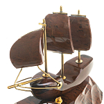 Часы настольные в виде парусника из натурального камня Обсидиан Sailboat Stone Clock варинант исполнения - 3 | Loft Concept в Красноярске