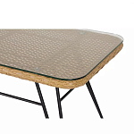 Журнальный столик с столешницей из ротанга и стекла Wicker Tabletop Under Glass варинант исполнения - 2 | Loft Concept в Красноярске