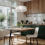 Люстра круглая с подвесными прямоугольными пластинами из стекла Glacier Panels варинант исполнения - 11 | Loft Concept в Красноярске