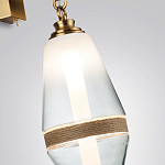 Бра со стеклянным плафоном конусообразной формы и декоративной вставкой из джута Tectona  варинант исполнения - 5 | Loft Concept в Красноярске