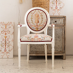 Полукресло из массива бука бежевое с растительным орнаментом Raffael Angel Beige Chair варинант исполнения - 9 | Loft Concept в Красноярске