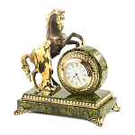 Часы настольные бронзовые с декором в виде коня Horse Stone Clock варинант исполнения - 4 | Loft Concept в Красноярске