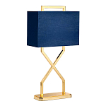 Настольная лампа с основанием из полированного золота и прямоугольным абажуром глубокого синего цвета Elstead Lighting варинант исполнения - 5 | Loft Concept в Красноярске