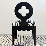 Дизайнерский стул с круглой деревянной спинкой Black and White Clover варинант исполнения - 3 | Loft Concept в Красноярске