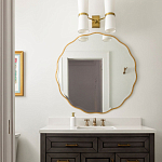 Золотое настенное зеркало Yvon Mirror варинант исполнения - 4 | Loft Concept в Красноярске