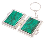 Зеркало брелок складное двухстороннее из натурального камня Малахит Stone Mirrors варинант исполнения - 2 | Loft Concept в Красноярске