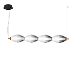 Подвесной светильник линейный в сочетании двух разных фактур стекла Enchanting варинант исполнения - 1 | Loft Concept в Красноярске