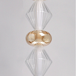 Подвесной светильник с вертикальной композицией из прозрачных и янтарных стеклянных шаров и ромбов Gabriel Scott Luna варинант исполнения - 14 | Loft Concept в Красноярске