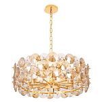 Люстра круглая золотого цвета с круглыми хрустальным элементами Solyria варинант исполнения - 4 | Loft Concept в Красноярске