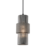 Подвесной светильник со стеклянным рифленым плафоном цилиндрической формы Eliara 13 варинант исполнения - 9 | Loft Concept в Красноярске