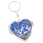 Зеркало брелок складное двухстороннее в форме сердца из натурального камня Лазурит Stone Mirrors варинант исполнения - 1 | Loft Concept в Красноярске