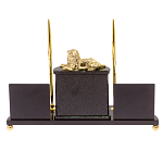 Настольный канцелярский набор из нефрита с декором в виде льва Golden Lion варинант исполнения - 3 | Loft Concept в Красноярске