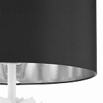 Торшер с декором в виде белого цветка магнолии на каркасе и черным абажуром White Magnolia варинант исполнения - 3 | Loft Concept в Красноярске