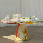 Дизайнерский журнальный стол с цветным орнаментом Unyly варинант исполнения - 2 | Loft Concept в Красноярске