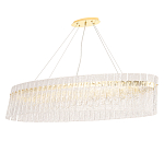 Люстра подвесная овальная с рельефными стеклянными панелями и золотым металлическим каркасом Textured Glass Chandelier варинант исполнения - 1 | Loft Concept в Красноярске