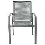 Стул темно-серый с высокой плетеной спинкой и сиденьем Braided Strength варинант исполнения - 1 | Loft Concept в Красноярске