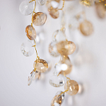 Бра золотого цвета с ветвями и прозрачными хрустальнымих подвесками Droplet Chandelier варинант исполнения - 5 | Loft Concept в Красноярске