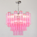 Элитная Люстра Textured Glass Pink Chandelier Ярко Розовое стекло варинант исполнения - 3 | Loft Concept в Красноярске