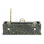 Настольный письменный набор из змеевика с подставкой под календарь и часами Successful Leader варинант исполнения - 3 | Loft Concept в Красноярске