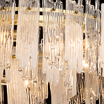 Люстра круглая с прозрачными стержнями разной длины Textured Glass Chandelier варинант исполнения - 5 | Loft Concept в Красноярске