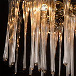 Люстра подвесная круглая в виде ветвей деревьев бронзового цвета с прозрачными подвесками-каплями Droplet Chandelier варинант исполнения - 6 | Loft Concept в Красноярске