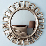 Зеркало-солнце в серебряной раме Silver Sun варинант исполнения - 1 | Loft Concept в Красноярске