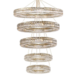 Многоярусная Люстра Elizabeth Золото Вертикальная композиция из пяти хрустальных светильников варинант исполнения - 1 | Loft Concept в Красноярске