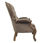 Кресло с мягкой обивкой из коричневого велюра на 4-х деревянных ножках Evelyn Classical Armchair варинант исполнения - 1 | Loft Concept в Красноярске