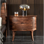Прикроватный столик из дерева с 2-мя ящиками Moon Walnut Furniture варинант исполнения - 2 | Loft Concept в Красноярске