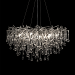 Люстра подвесная с прозрачными стеклянными подвесками в форме капель Диаметр 80 см Droplet Chandelier варинант исполнения - 6 | Loft Concept в Красноярске