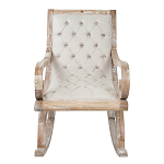 Кресло-качалка с мягкой обивкой из льна Ella Armchair beige варинант исполнения - 1 | Loft Concept в Красноярске