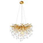 Люстра подвесная с прозрачными стеклянными подвесками в форме капель Диаметр 60 см Droplet Chandelier варинант исполнения - 2 | Loft Concept в Красноярске