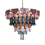 Люстра круглая с декором из разноцветных элементов в виде листьев Changing Seasons варинант исполнения - 10 | Loft Concept в Красноярске