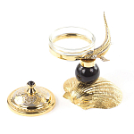 Икорница с декором "Стерлядка на ракушке" с гравировкой на подставке из натурального камня Обсидиан Decorative Cavair Dishes варинант исполнения - 2 | Loft Concept в Красноярске