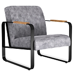 Кресло серый велюр с жесткими подлокотниками на полозьях Ashton варинант исполнения - 1 | Loft Concept в Красноярске