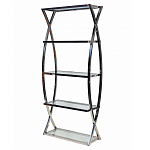 Металлический стеллаж со стеклянными полками Molecule варинант исполнения - 1 | Loft Concept в Красноярске