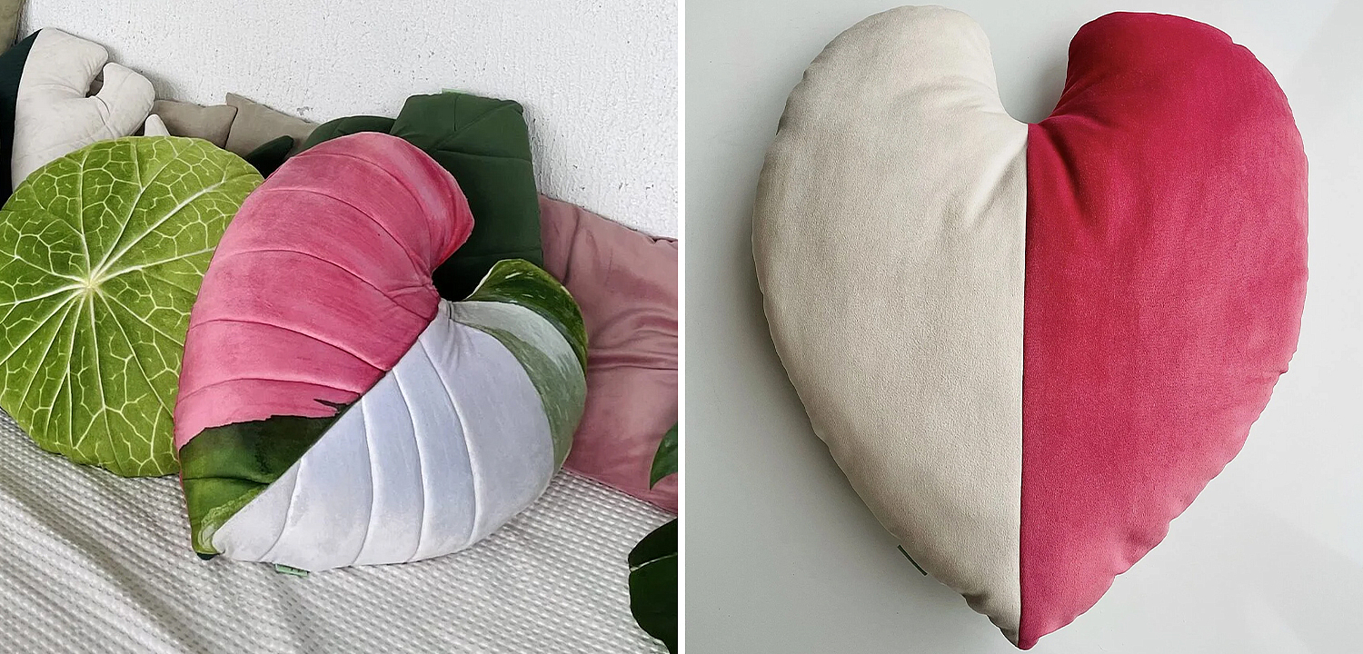 Декоративная подушка Botanical Cushion Filodendron Pink Princess Декоративная подушка Botanical Cushion Filodendron Pink Princess - Loft-Concept в Красноярске