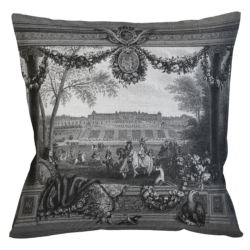 Декоративная подушка Saint Germain Pillow Черно-белый Бежевый Декоративная подушка Saint Germain Pillow Черно-белый Бежевый в Красноярске | Loft Concept