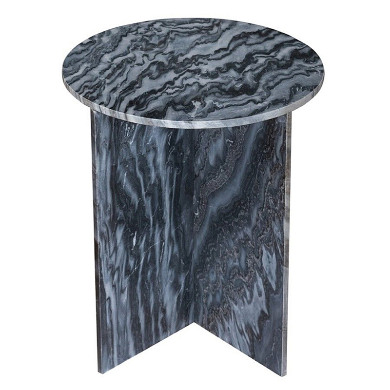 Столик кофейный с столешницей из черного мрамора Compact Black Marble Table Черный Мрамор Nero в Красноярске | Loft Concept 