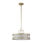 Подвесной светильник цвета латунь с белым матовым плафоном с геометрическим рисунком Feiss варинант исполнения - 2 | Loft Concept в Красноярске