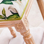 Банкетка из натурального бука золотистая с изображением птиц и цветов Blooming Bird варинант исполнения - 4 | Loft Concept в Красноярске