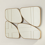 Зеркало в ассиметричной раме золотистого цвета Chaotic варинант исполнения - 3 | Loft Concept в Красноярске