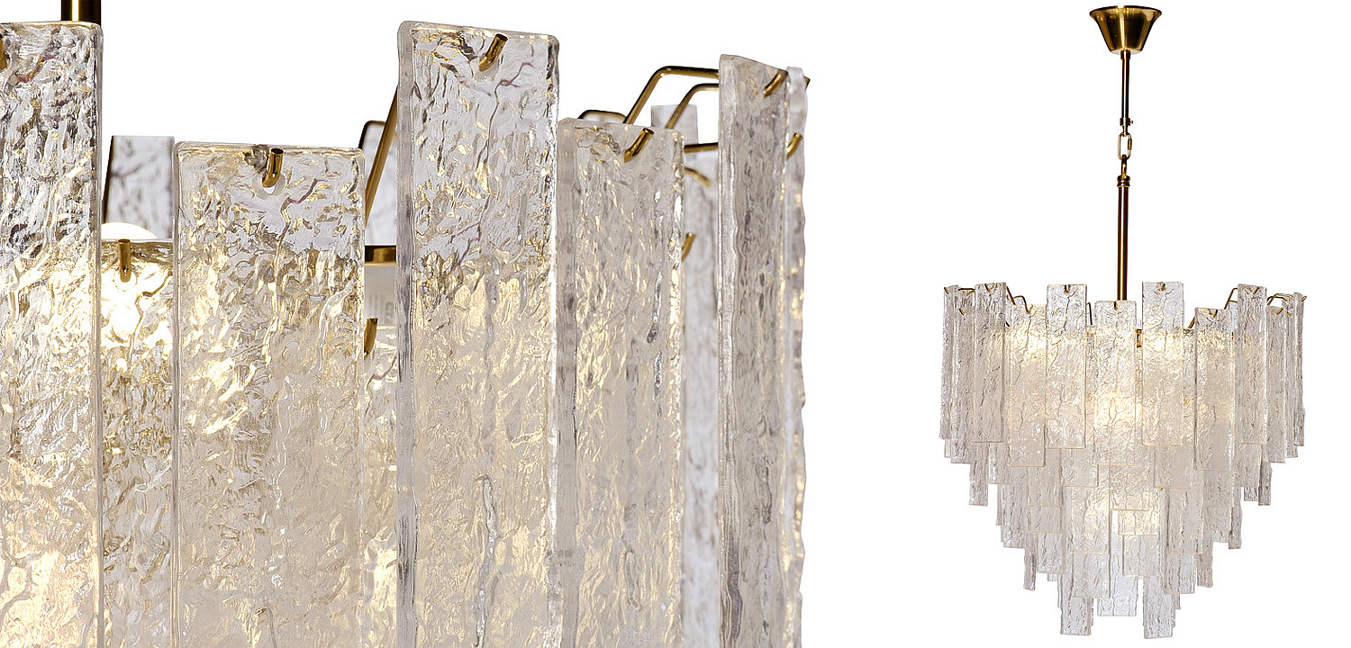 Люстра Dorit Textured Glass Rectangular Chandelier Люстра Dorit Textured Glass Rectangular Chandelier - Loft-Concept в Красноярске