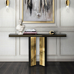 Консоль чёрная с позолоченной центральной частью Beyond Console варинант исполнения - 4 | Loft Concept в Красноярске