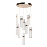 Люстра каскадная с прозрачными цилиндрическими плафонами Jenae Glass Tube Lighting варинант исполнения - 2 | Loft Concept в Красноярске