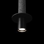 Подвесной светильник с узким цилиндрическим плафоном и черным металлическим декором Concrete Pipe варинант исполнения - 7 | Loft Concept в Красноярске